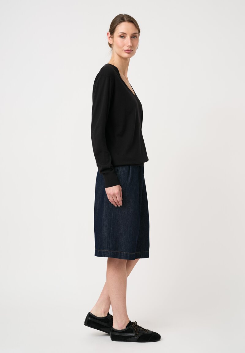 Dries Van Noten Thermal V-Neck Tuomas Sweater in Black