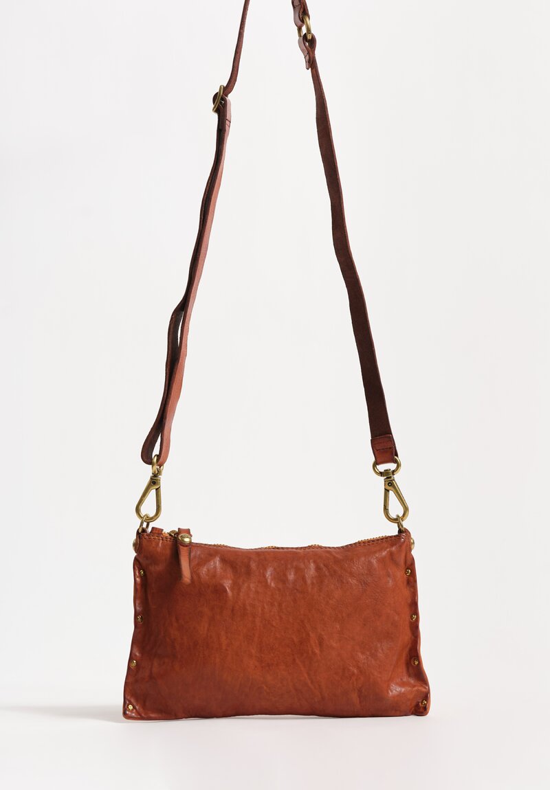 Campomaggi Studded Leather Convertible Pouch Cognac Brown