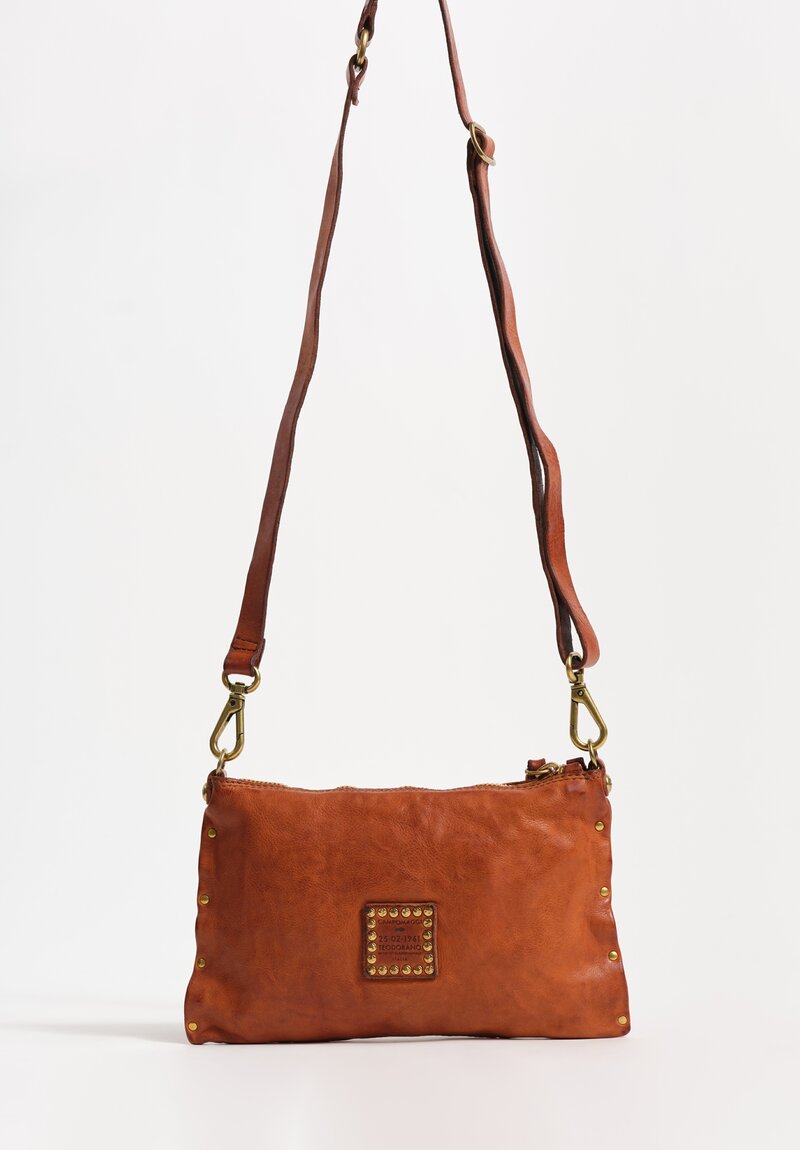 Campomaggi Studded Leather Convertible Pouch Cognac Brown