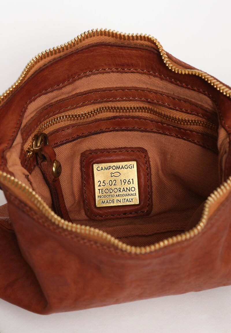 Campomaggi Studded Leather Convertible Pouch Cognac Brown