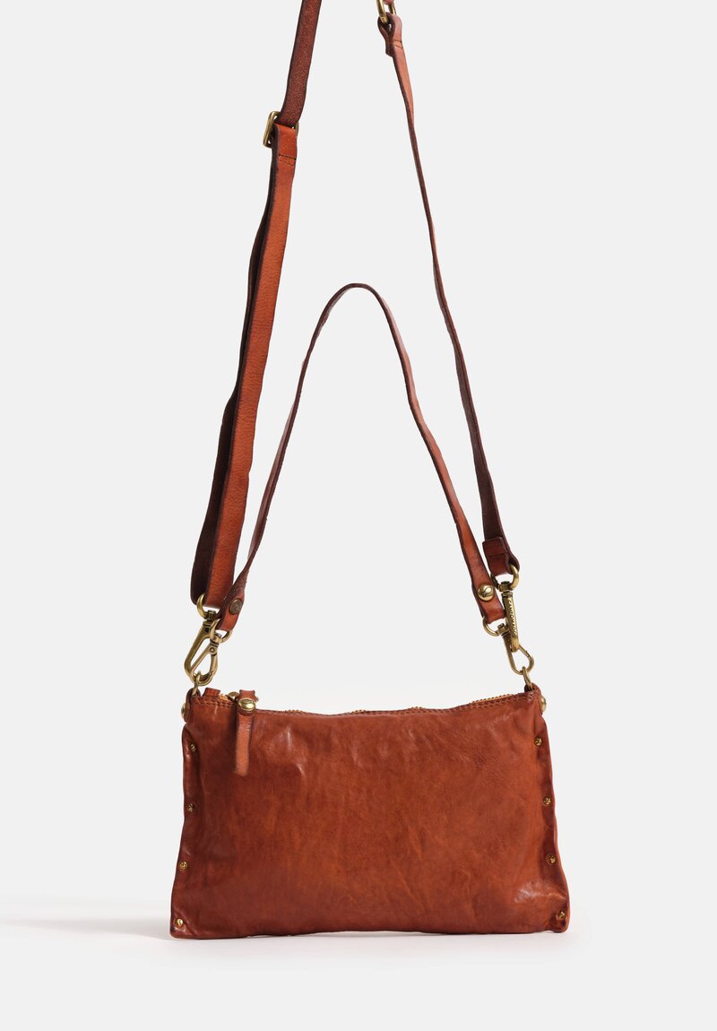 Campomaggi Studded Leather Convertible Pouch Cognac Brown