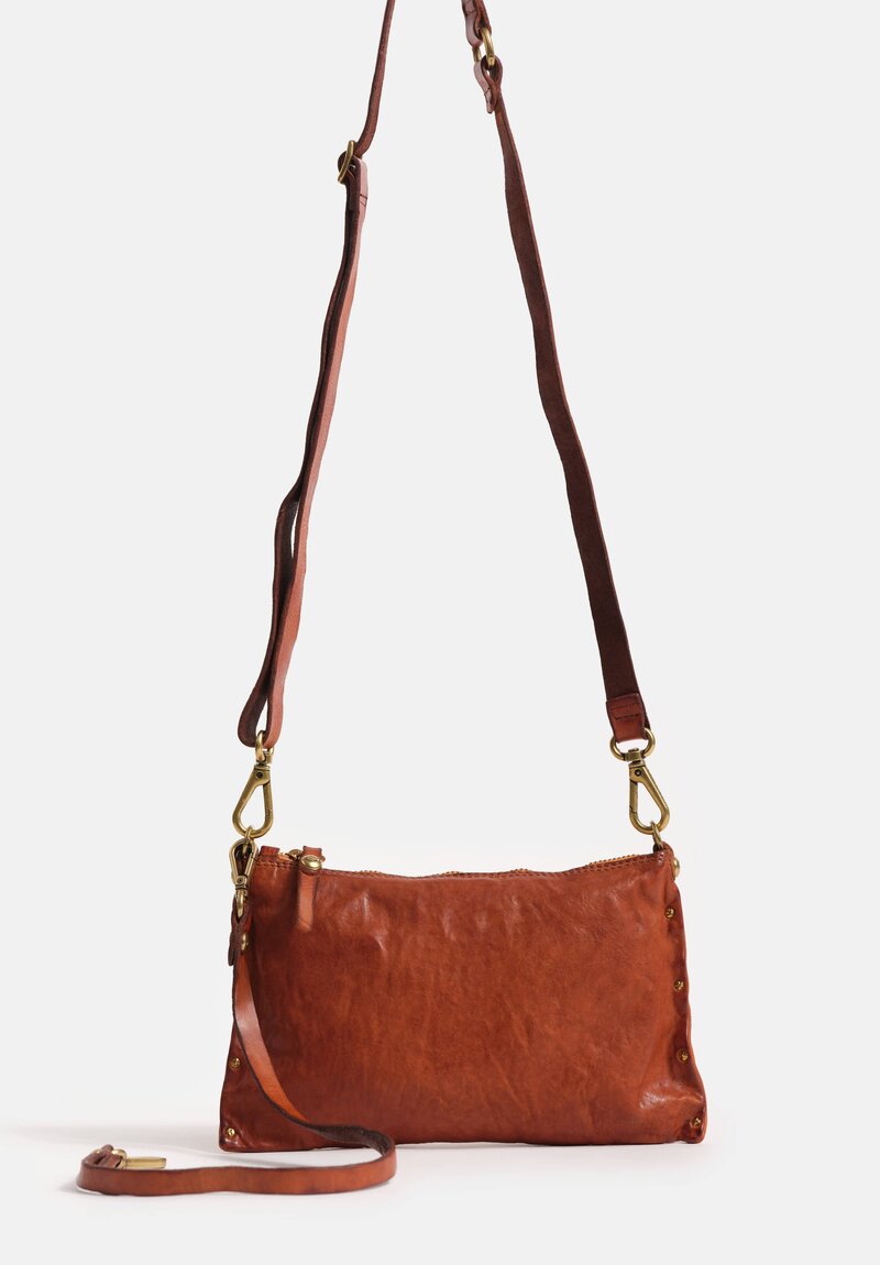 Campomaggi Studded Leather Convertible Pouch Cognac Brown