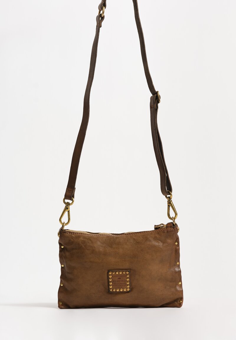 Campomaggi Studded Leather Convertible Pouch Military Olive