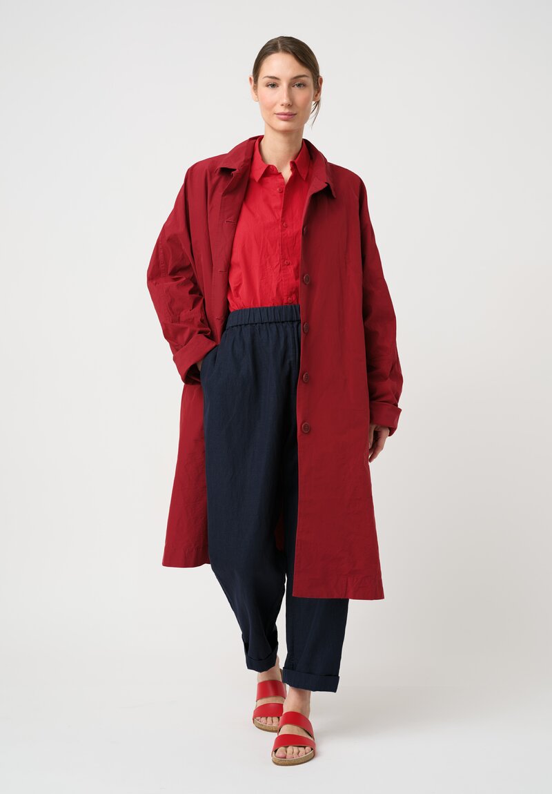 Casey Casey Washed Paper Cotton Clothilde Shirt in Lippy Red