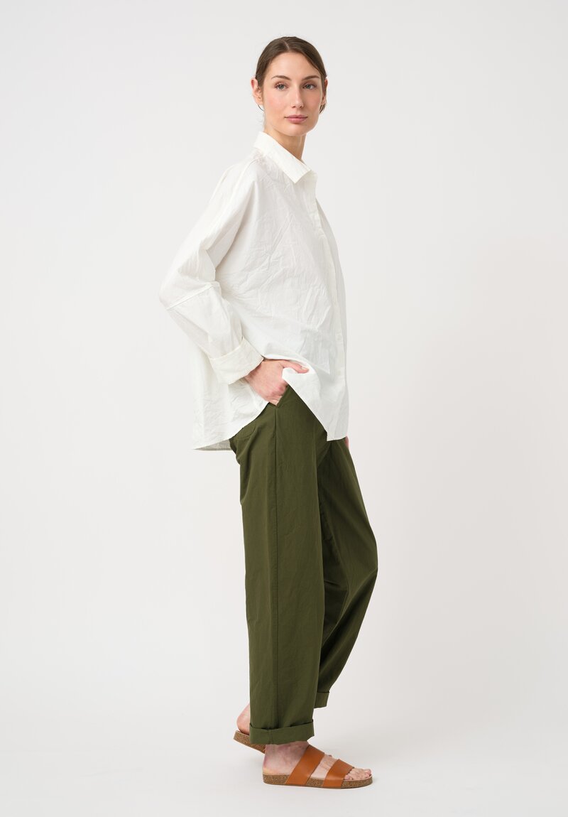 Casey Casey Washed Paper Cotton Waga Shirt in Off-White