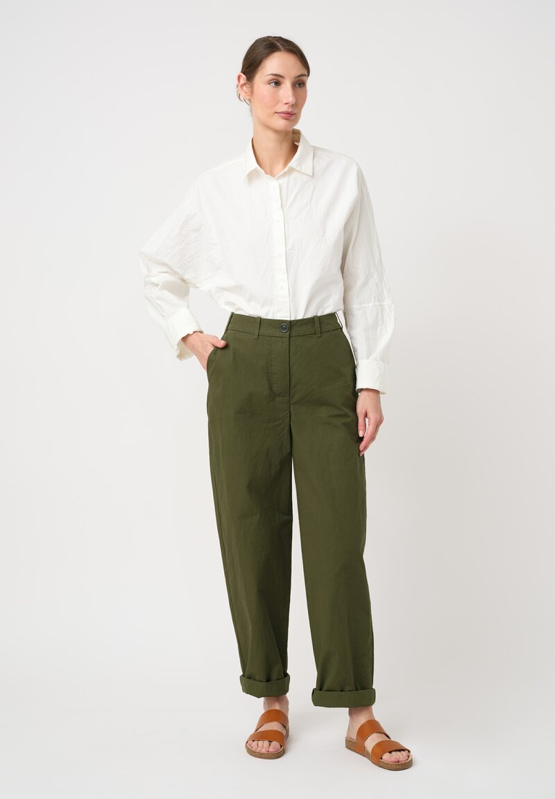 Casey Casey Washed Paper Cotton Waga Shirt in Off-White