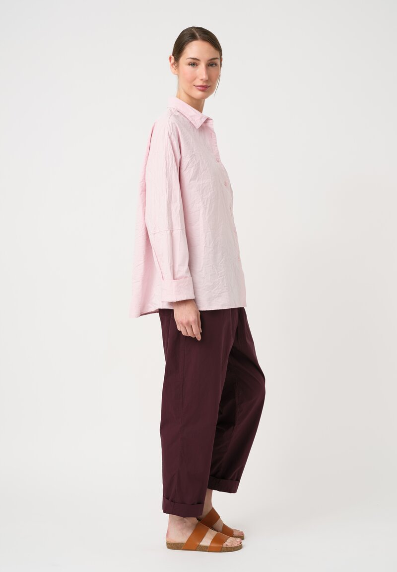 Casey Casey Washed Paper Cotton Waga Shirt in Pink