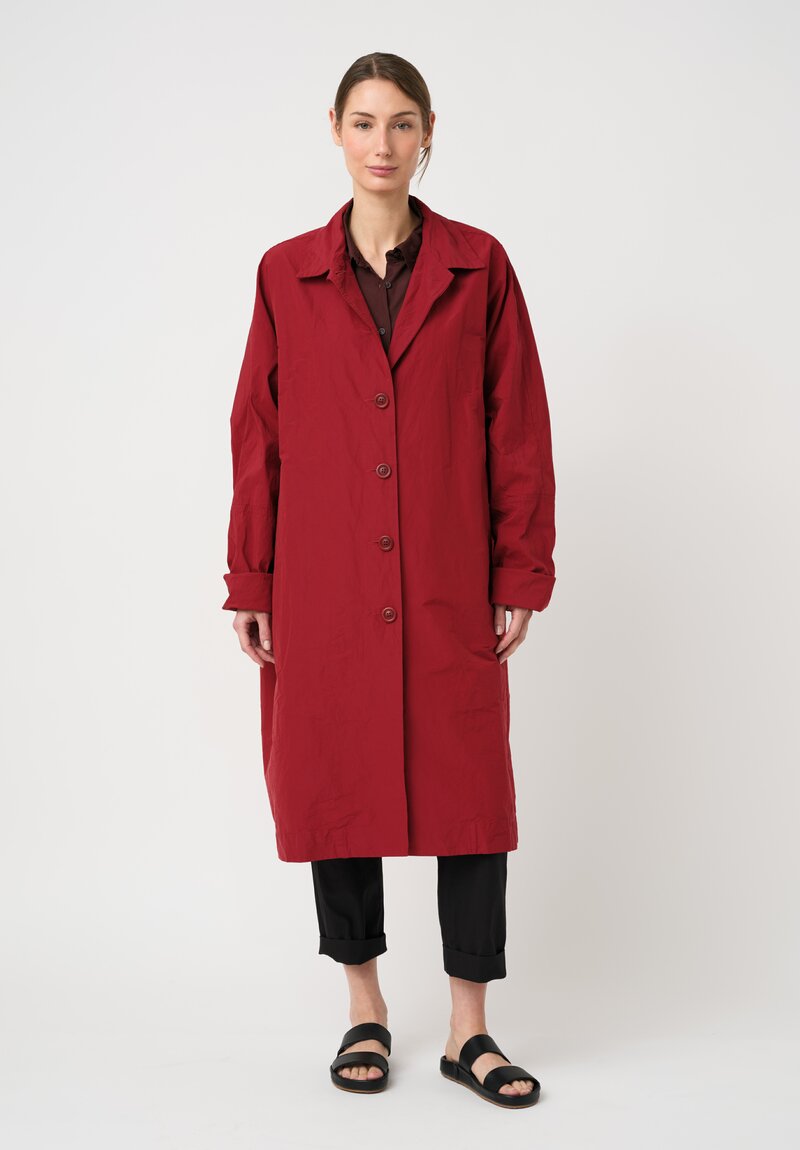 Casey Casey Washed Cotton Heavy Taffeta 2PCS Coat in Cuore Red