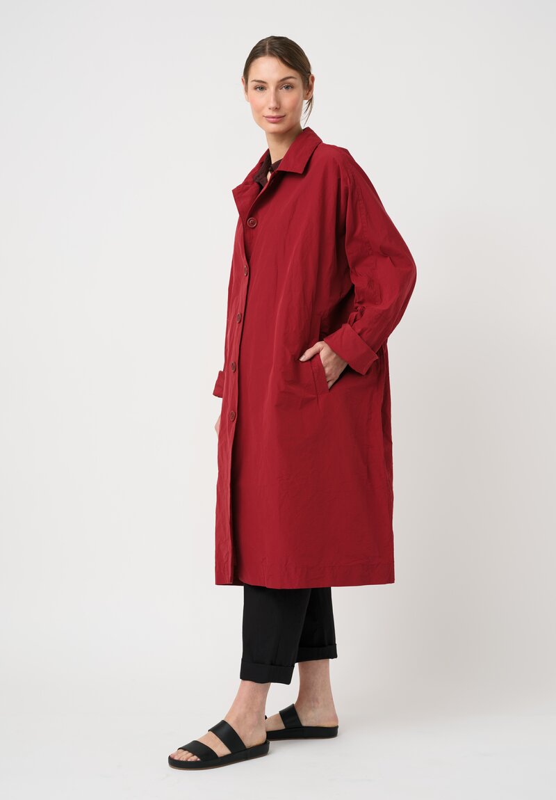 Casey Casey Washed Cotton Heavy Taffeta 2PCS Coat in Cuore Red