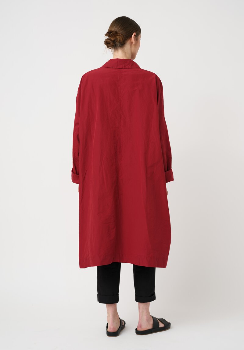 Casey Casey Washed Cotton Heavy Taffeta 2PCS Coat in Cuore Red