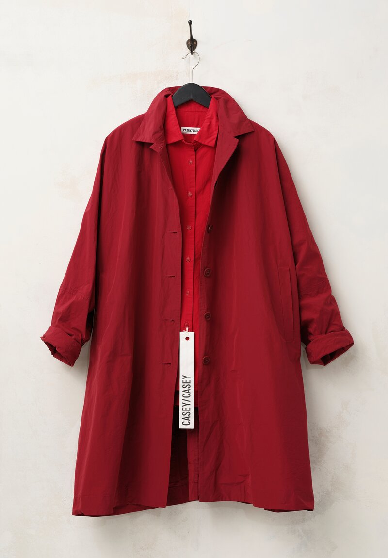 Casey Casey Washed Cotton Heavy Taffeta 2PCS Coat in Cuore Red