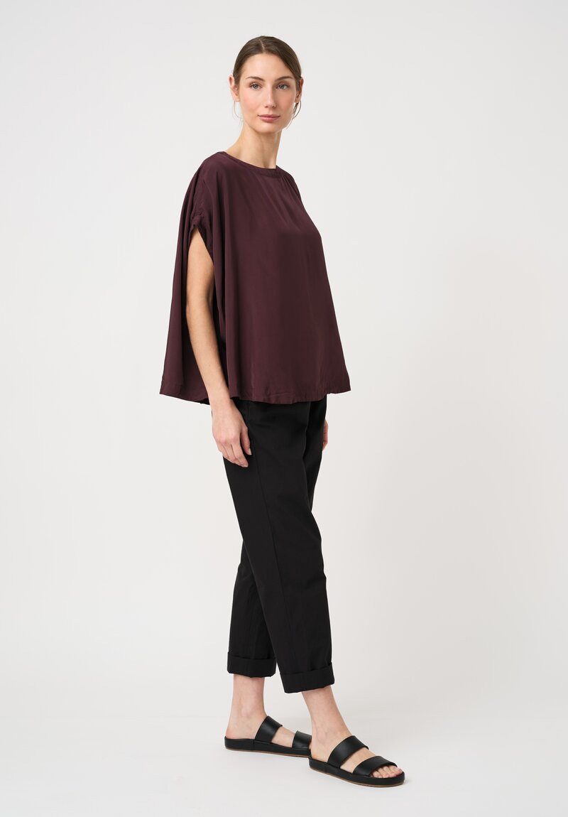 Casey Casey Tulipy Cap Sleeves Francesca Top in Prunella Purple