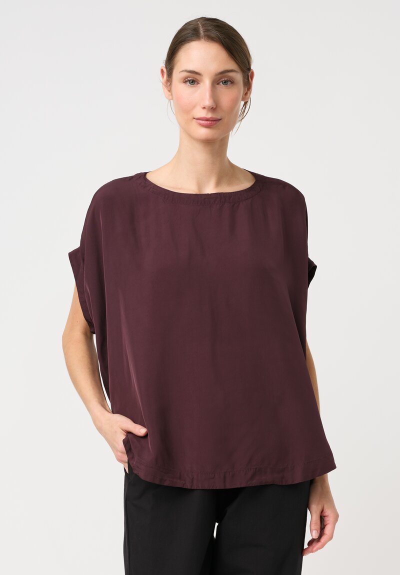 Casey Casey Tulipy Cap Sleeves Francesca Top in Prunella Purple
