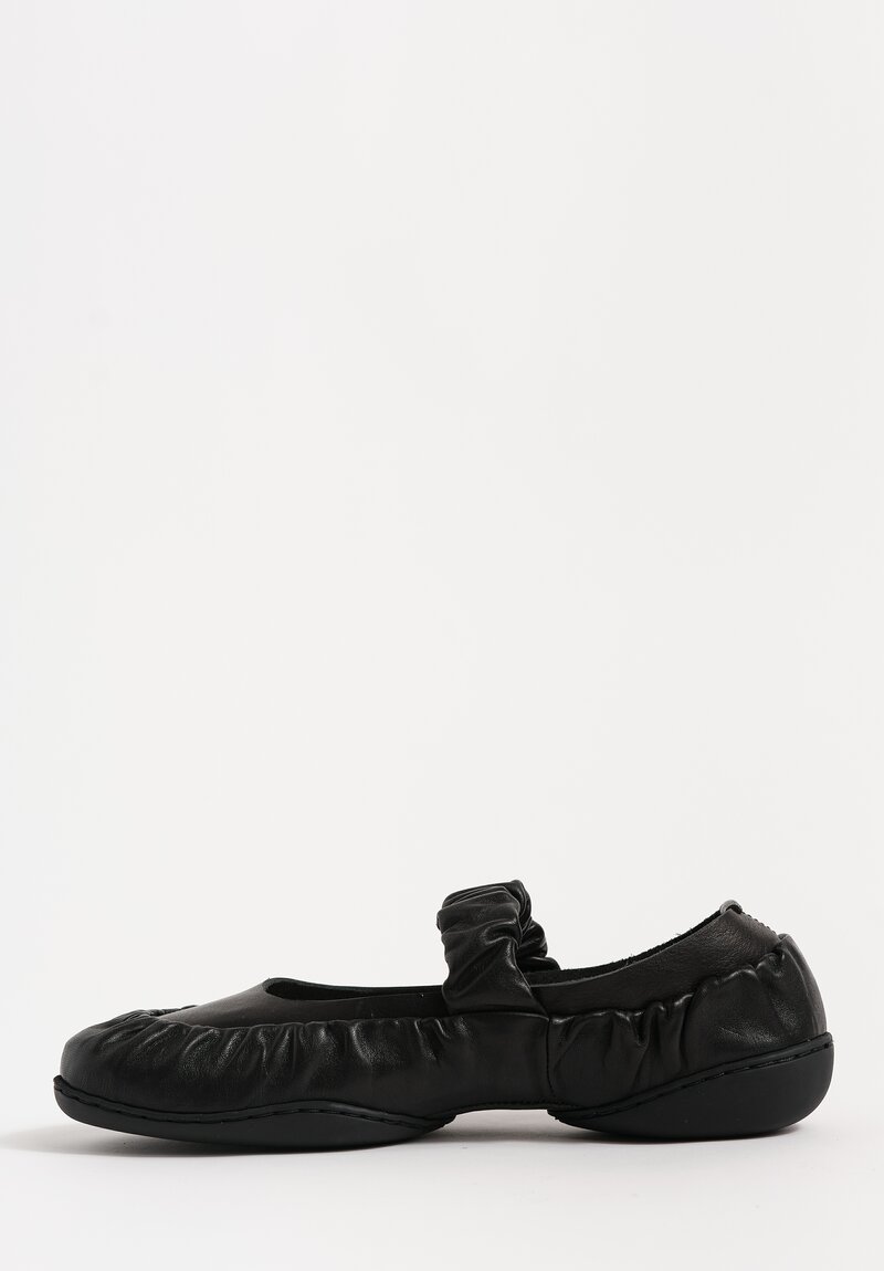Trippen Waxed Leather Shimmer Mary Jane Ballet Flats