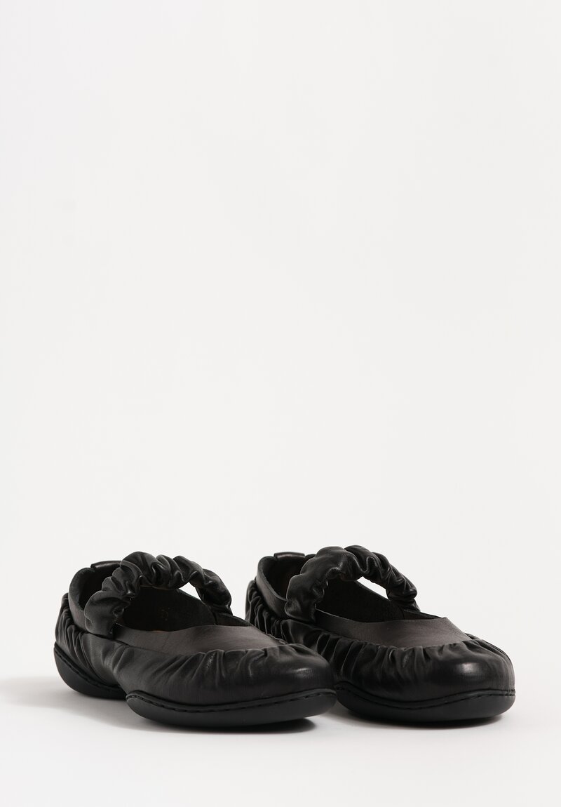 Trippen Waxed Leather Shimmer Mary Jane Ballet Flats