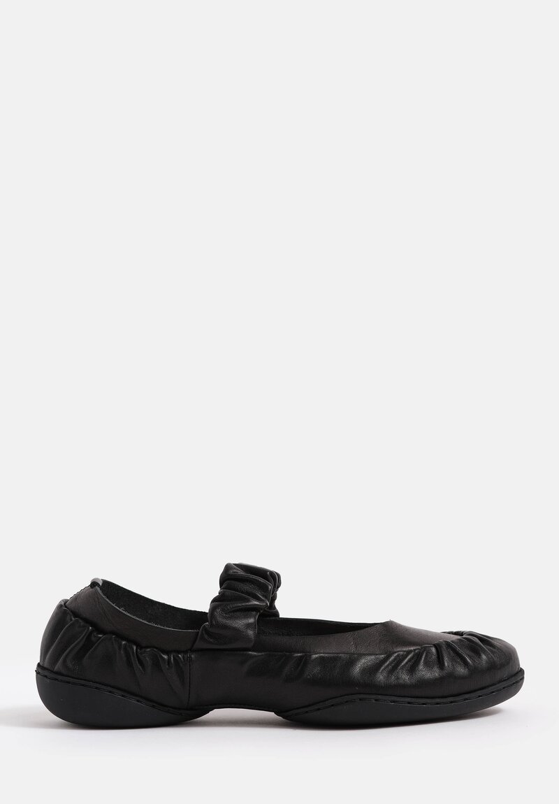 Trippen Waxed Leather Shimmer Mary Jane Ballet Flats