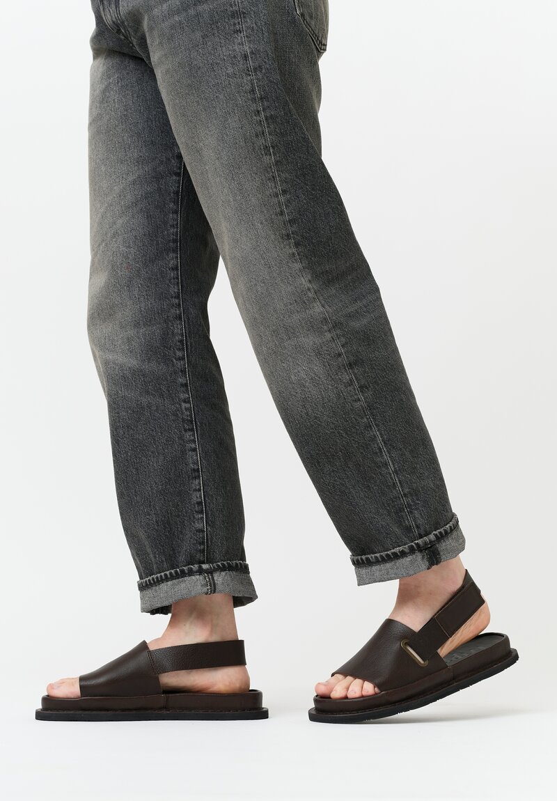 Trippen Waxed Leather Slingback Safeguard Sandals