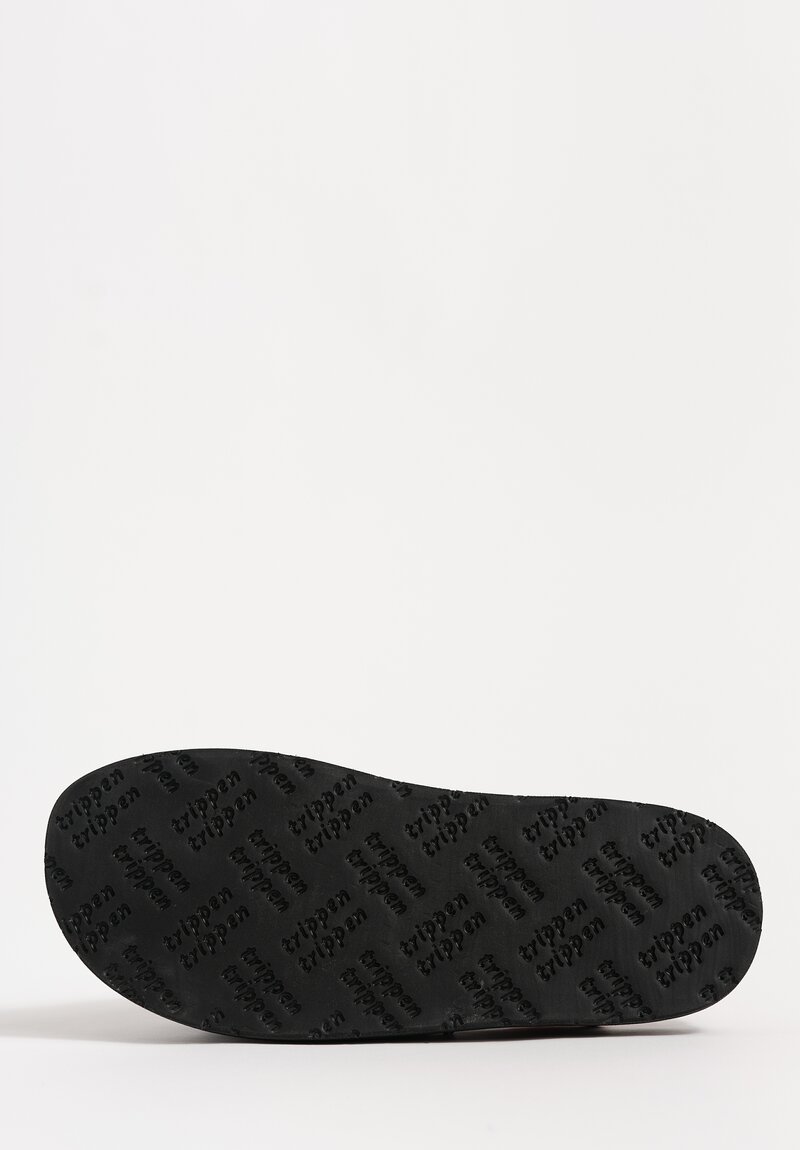 Trippen Waxed Leather Slip On Host Sandals