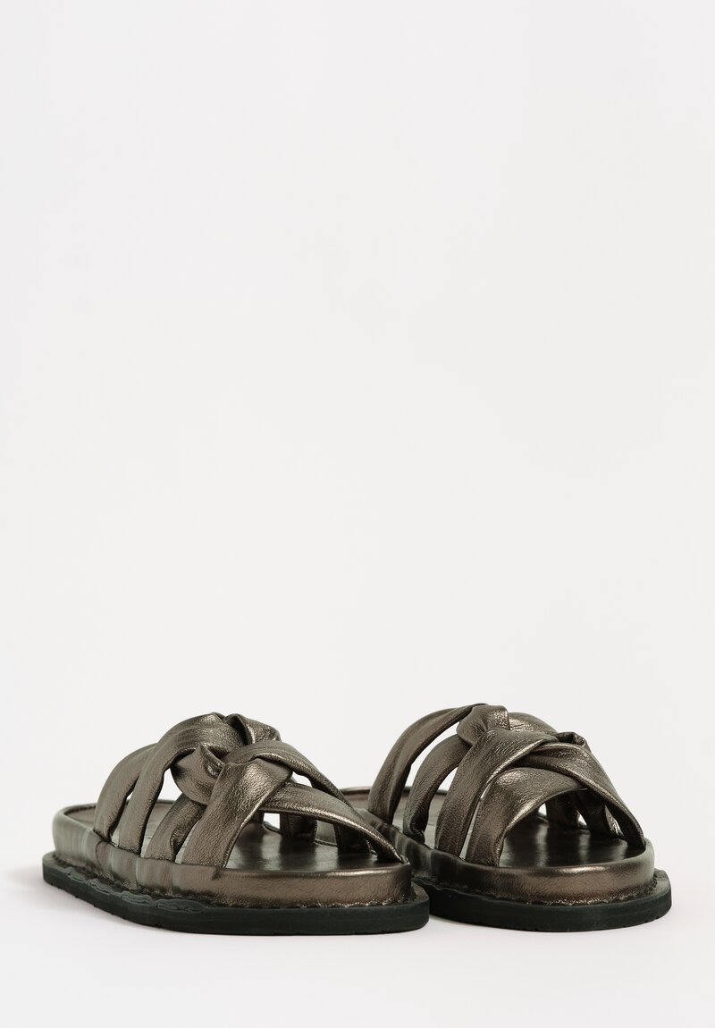Trippen Metallic Leather Multi Strap Knotty Sandals