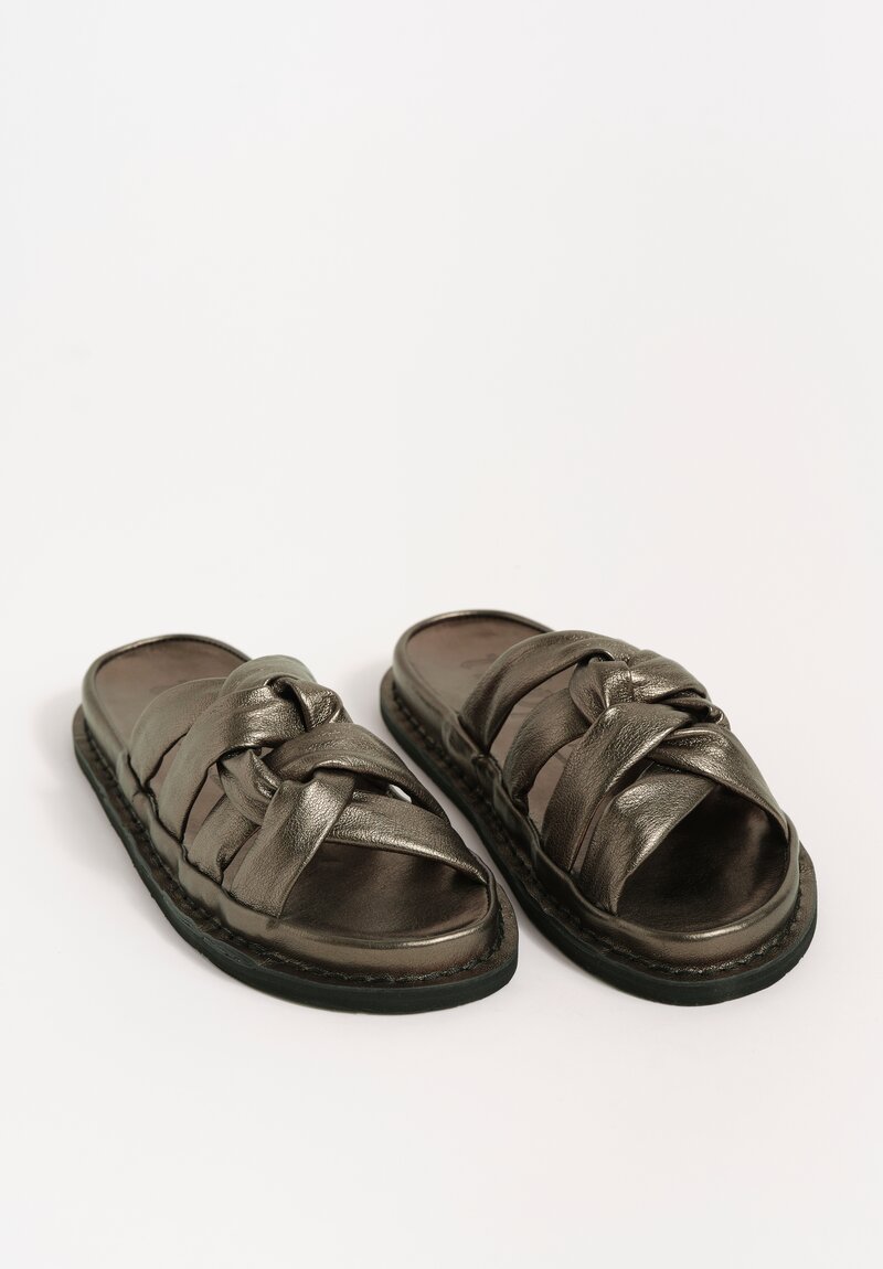 Trippen Metallic Leather Multi Strap Knotty Sandals