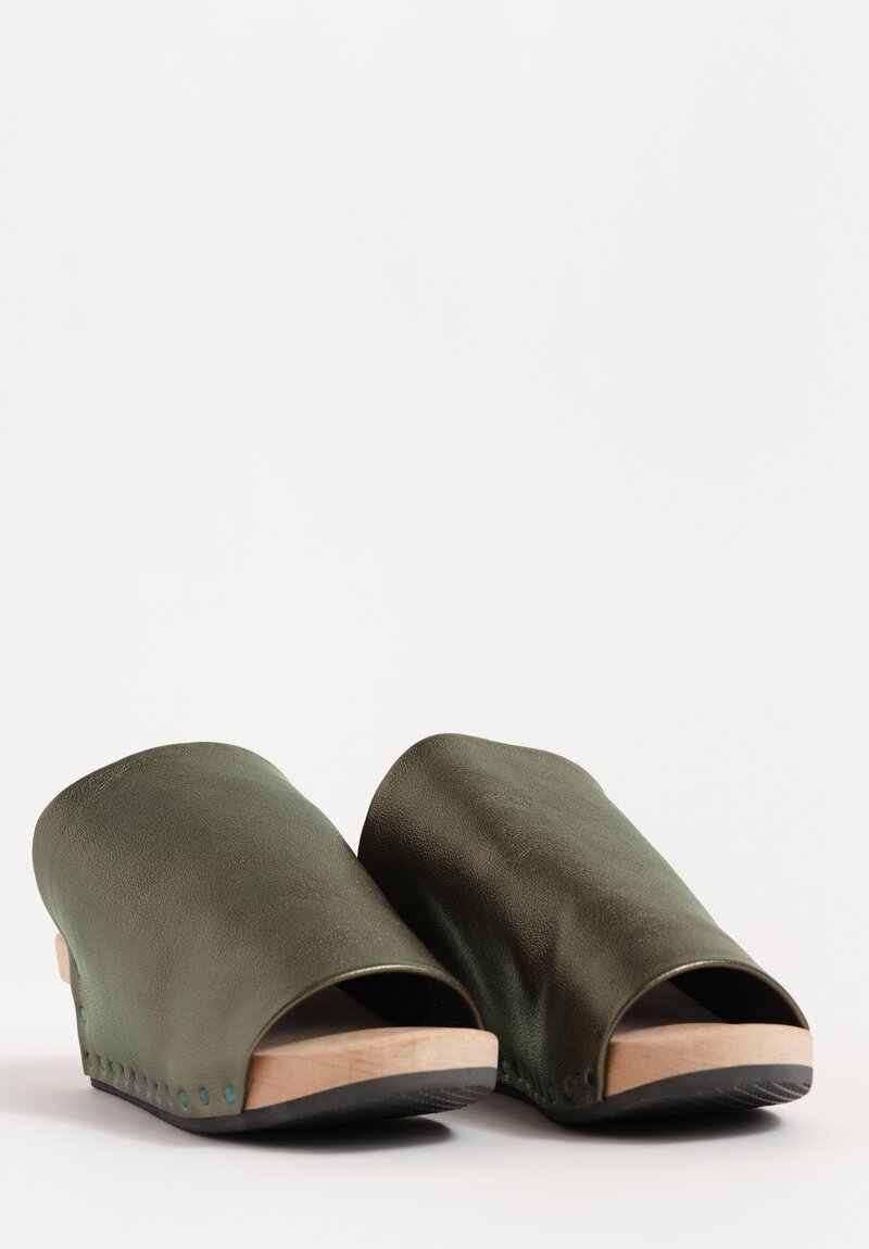 Trippen Metallic Leather Heeled Gush Sandals