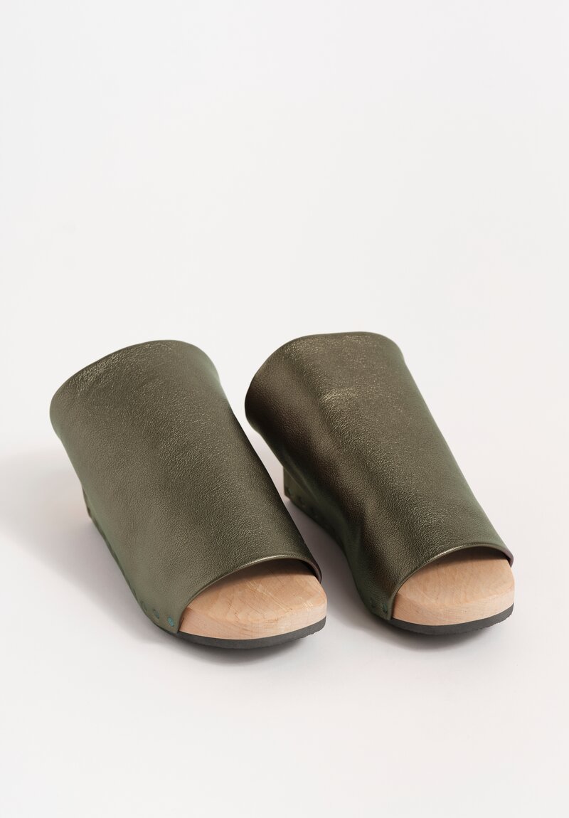 Trippen Metallic Leather Heeled Gush Sandals