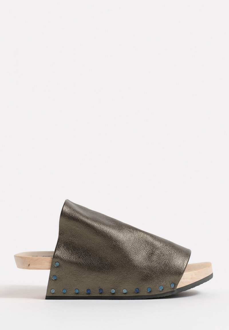 Trippen Metallic Leather Heeled Gush Sandals