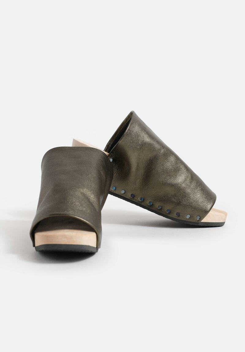 Trippen Metallic Leather Heeled Gush Sandals