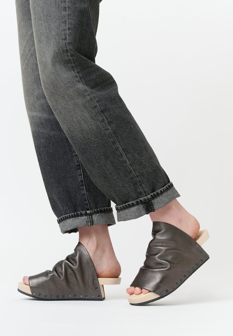 Trippen Metallic Leather Heeled Gush Sandals