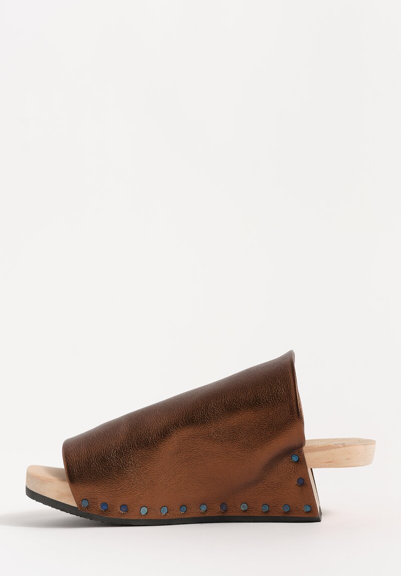Trippen Metallic Leather Heeled Gush Sandals
