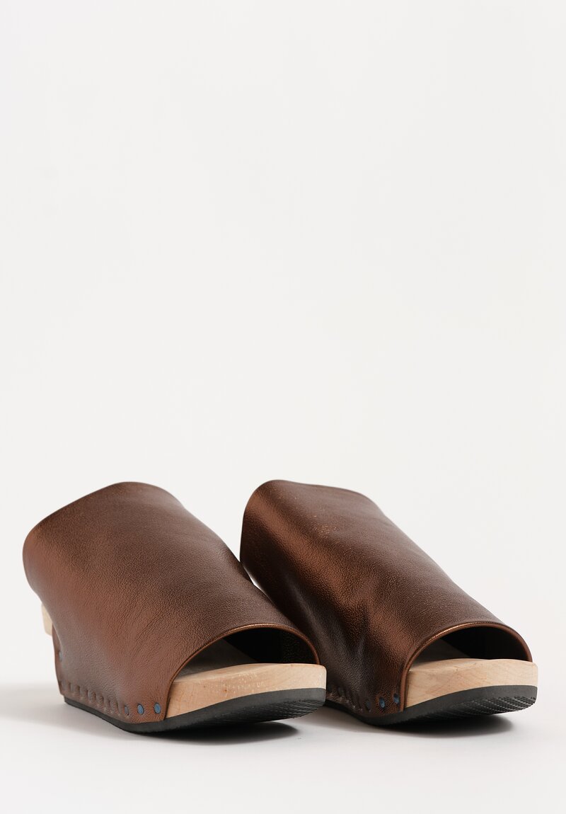 Trippen Metallic Leather Heeled Gush Sandals