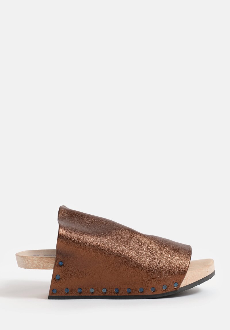 Trippen Metallic Leather Heeled Gush Sandals