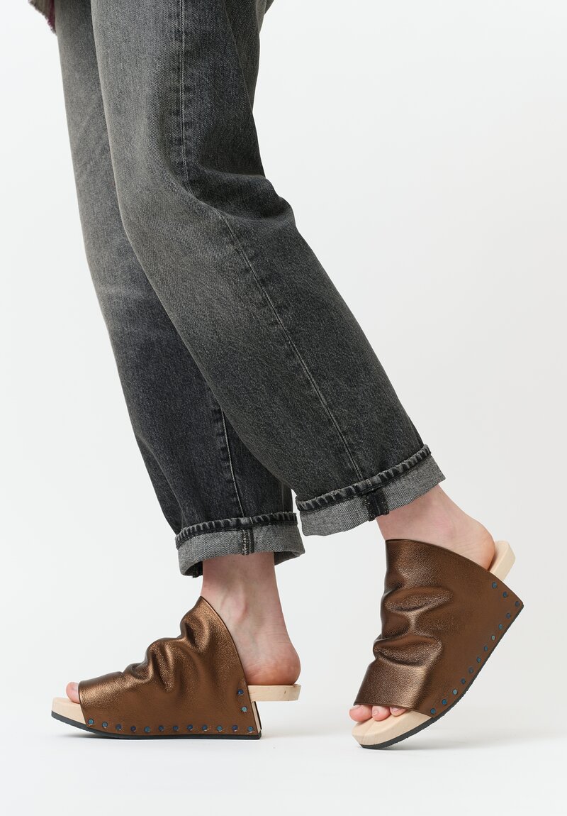 Trippen Metallic Leather Heeled Gush Sandals