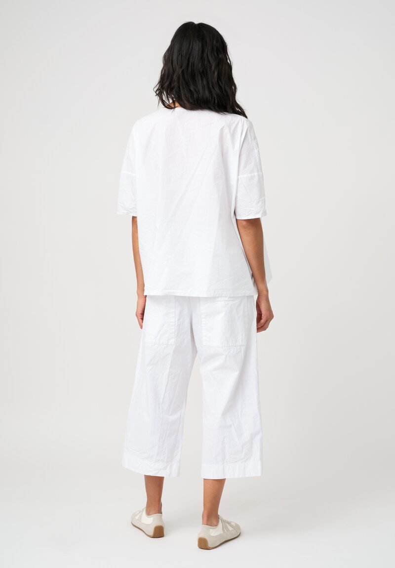 Album di Famiglia Tissue Cotton Simple T-Shirt Top in White
