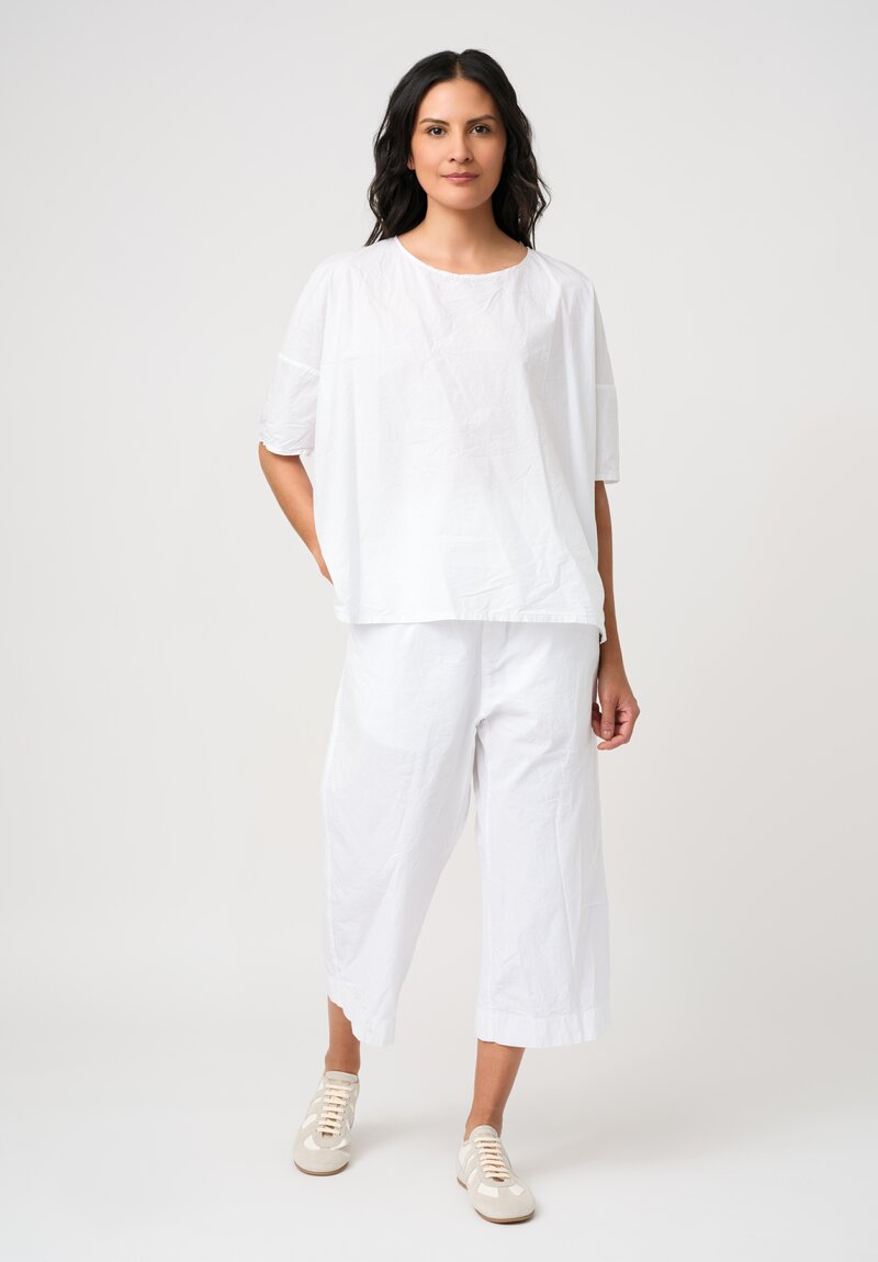 Album di Famiglia Tissue Cotton Simple T-Shirt Top in White