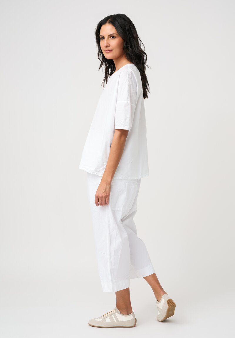 Album di Famiglia Tissue Cotton Simple T-Shirt Top in White