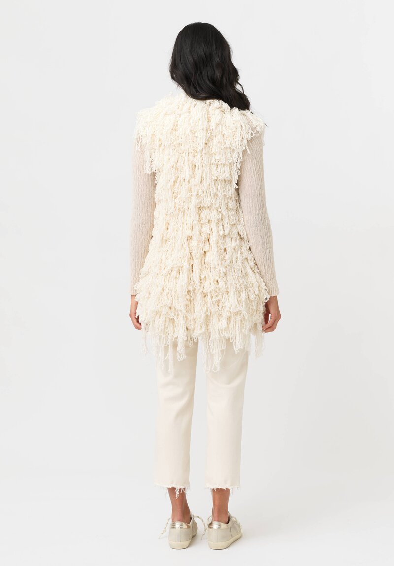 Isabel Benenato Fringed Shag Yarn Vest
