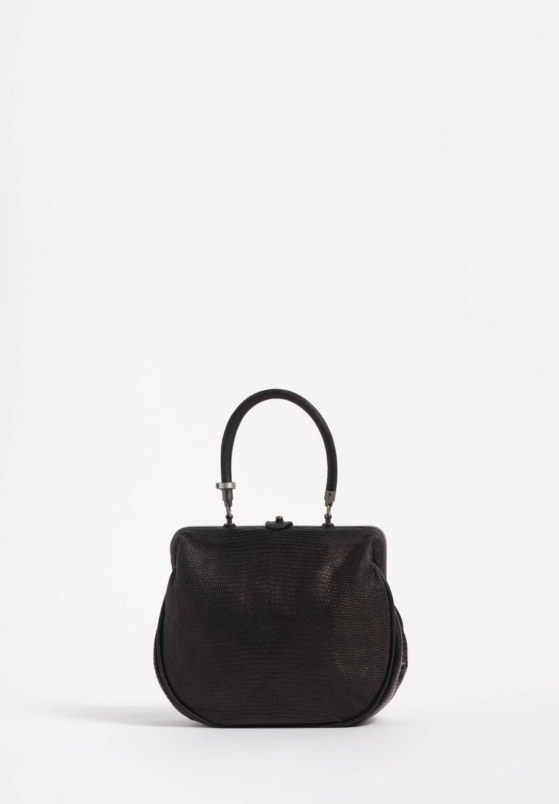 Christian Peau Lizard Leather Rounded Square Frame Shoulder Bag