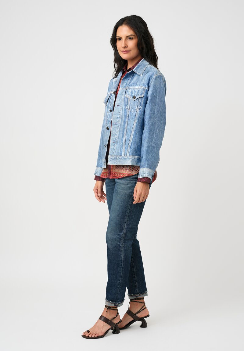 Pierre Louis Mascia Silk Aloqhi Faux Denim Jacket