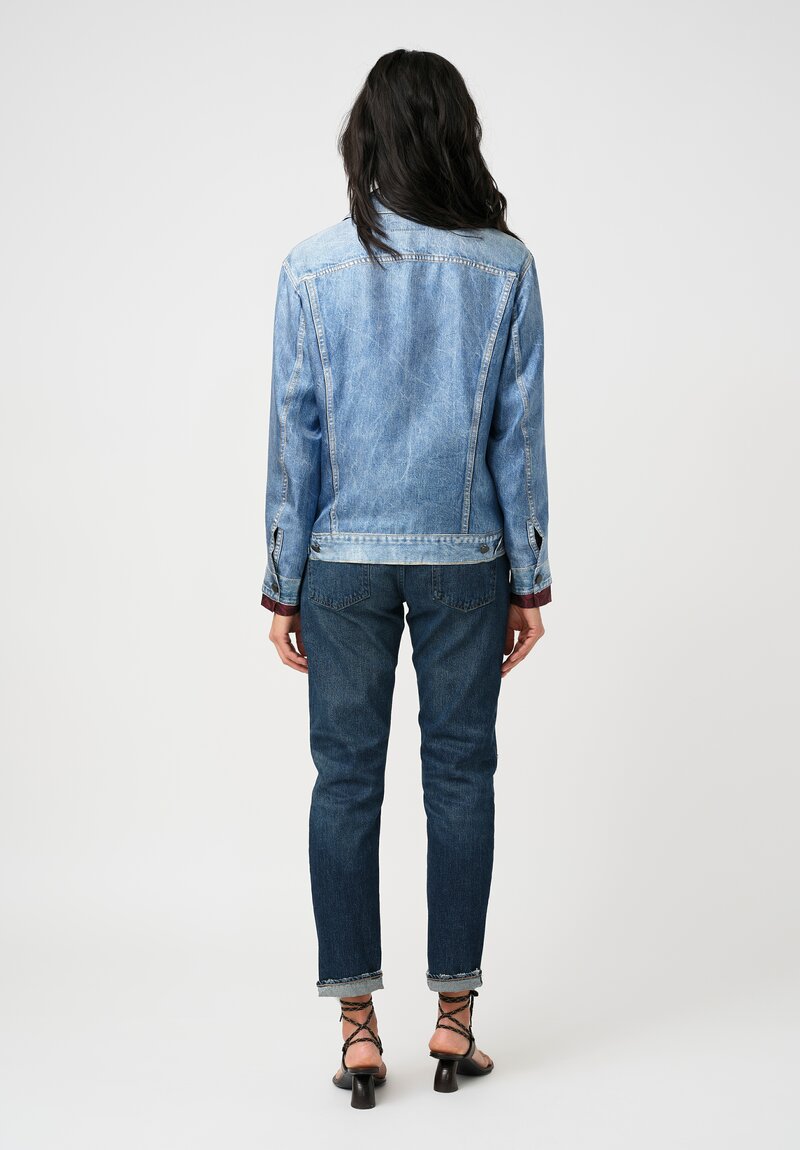 Pierre Louis Mascia Silk Aloqhi Faux Denim Jacket