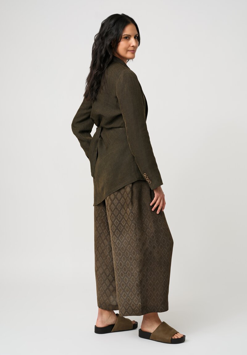 Uma Wang Linen Blend Striped Kylie Blazer
