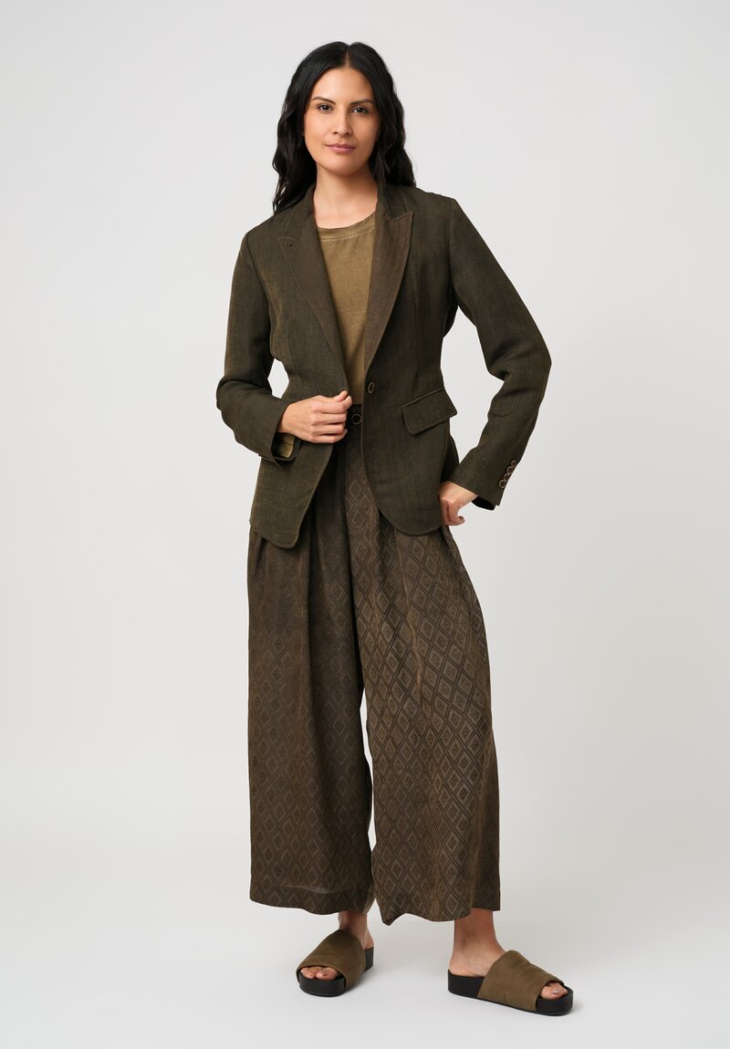 Uma Wang Linen Blend Striped Kylie Blazer