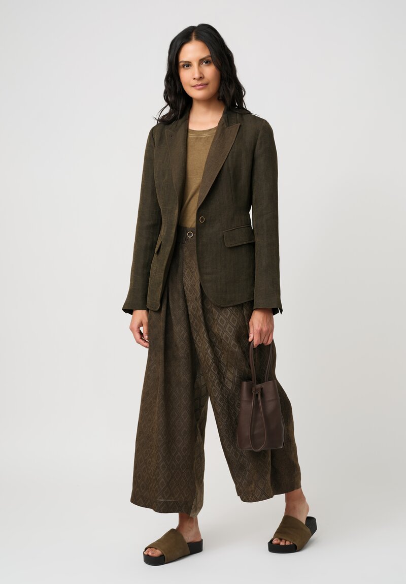 Uma Wang Linen Blend Striped Kylie Blazer