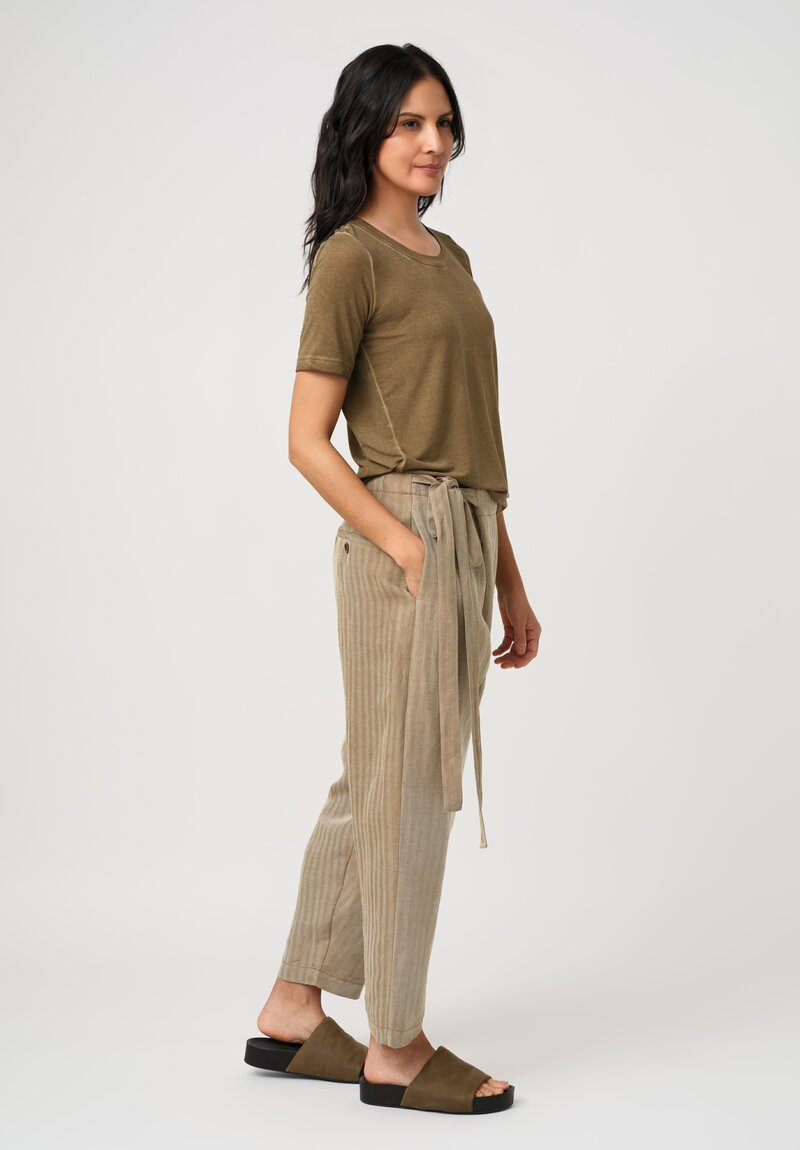 Uma Wang Jersey Knit Tir Tee in Tan Gold