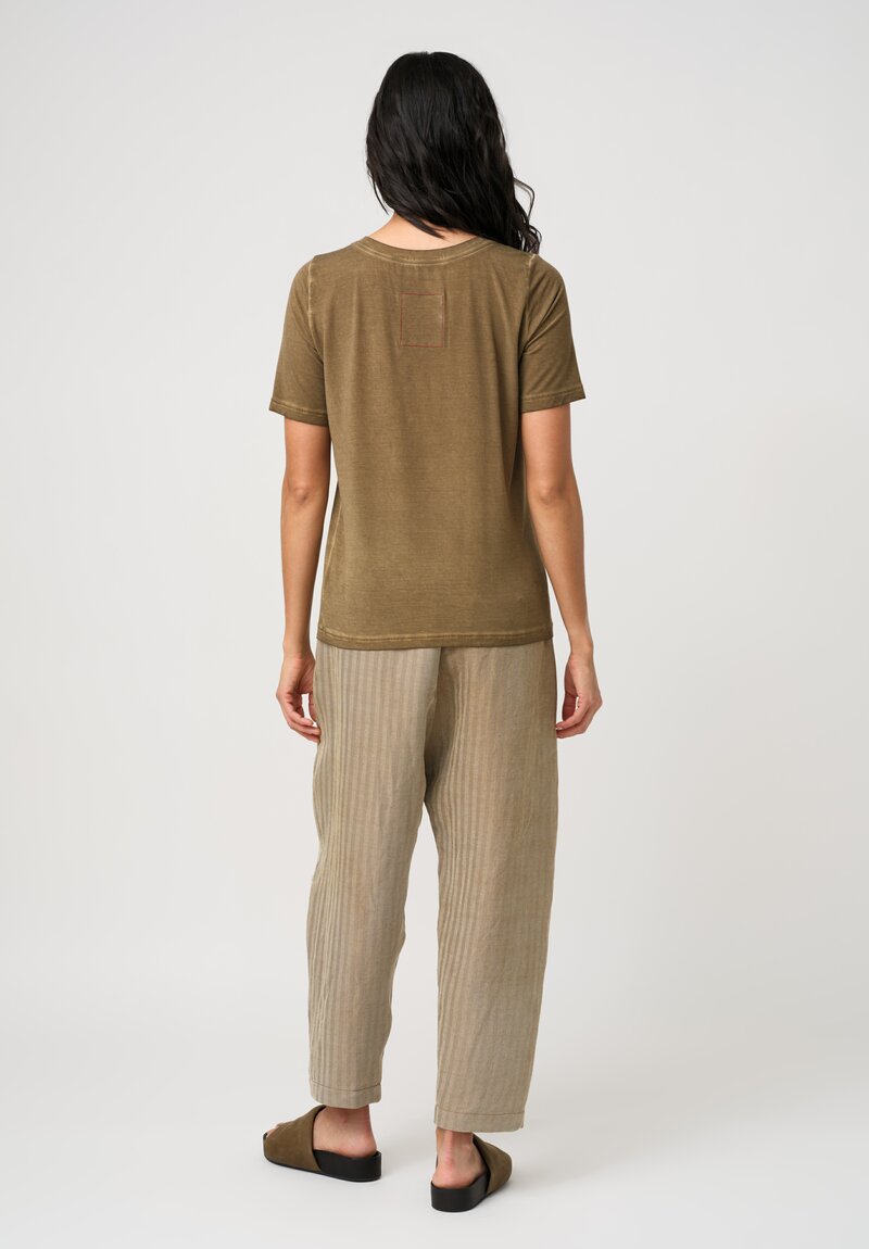 Uma Wang Jersey Knit Tir Tee in Tan Gold