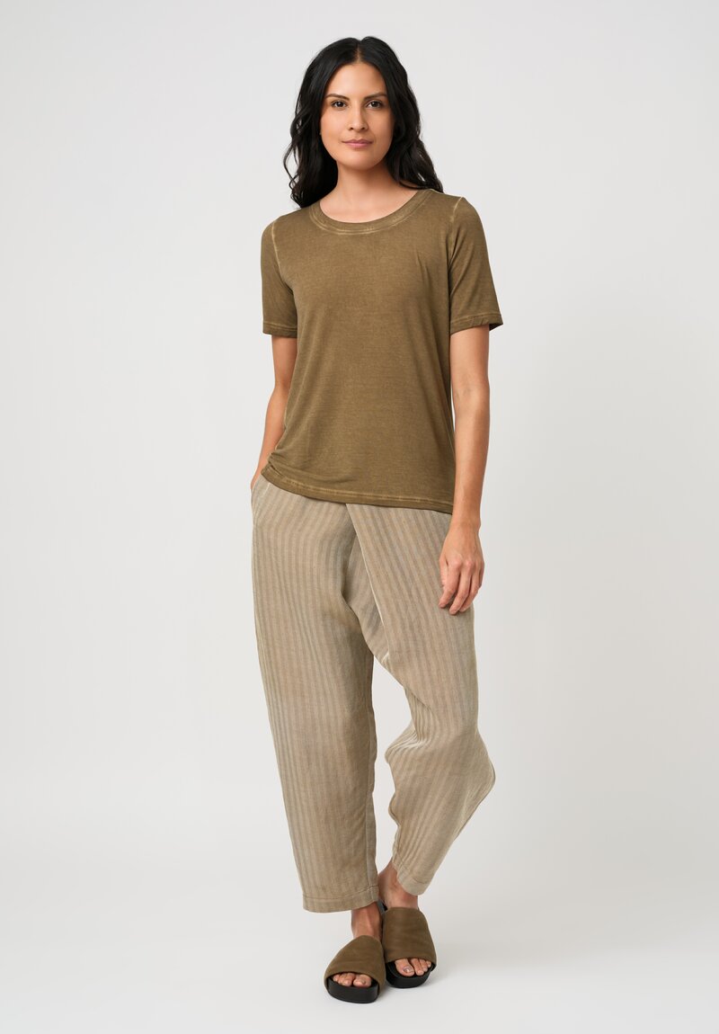Uma Wang Jersey Knit Tir Tee in Tan Gold