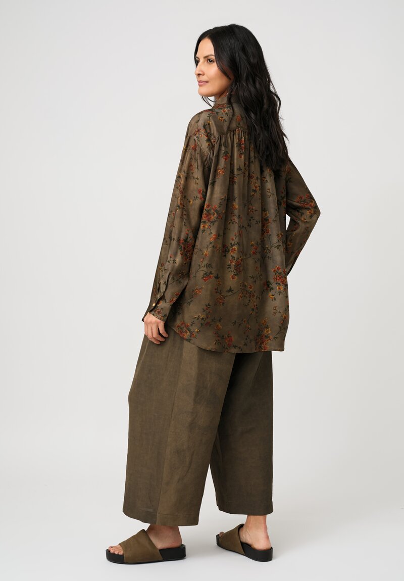 Uma Wang Linen Blend Poetic Pants in Dark Brown