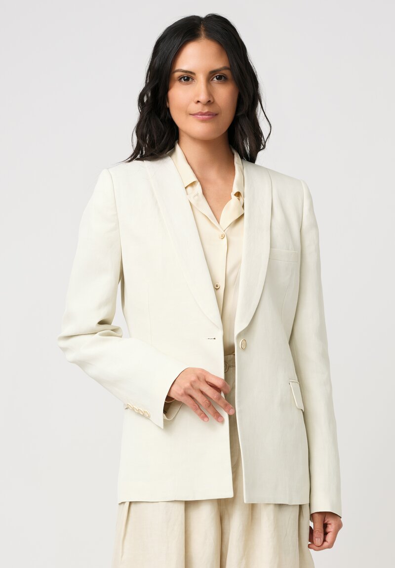 Uma Wang Linen Blend Kiran Blazer in Off-White