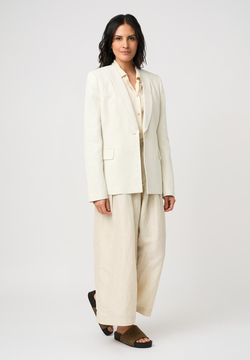 Uma Wang Linen Blend Kiran Blazer in Off-White