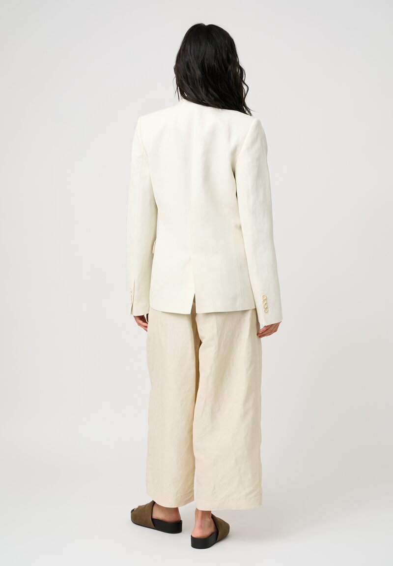 Uma Wang Linen Blend Kiran Blazer in Off-White